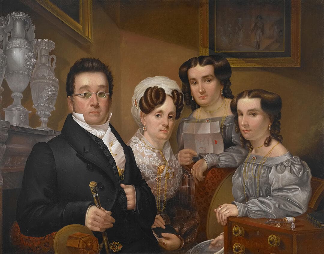 Samuel Beals Thomas, with His Wife, Sarah Kellogg Thomas, and Their Two Daughters, Abigail and Pauline