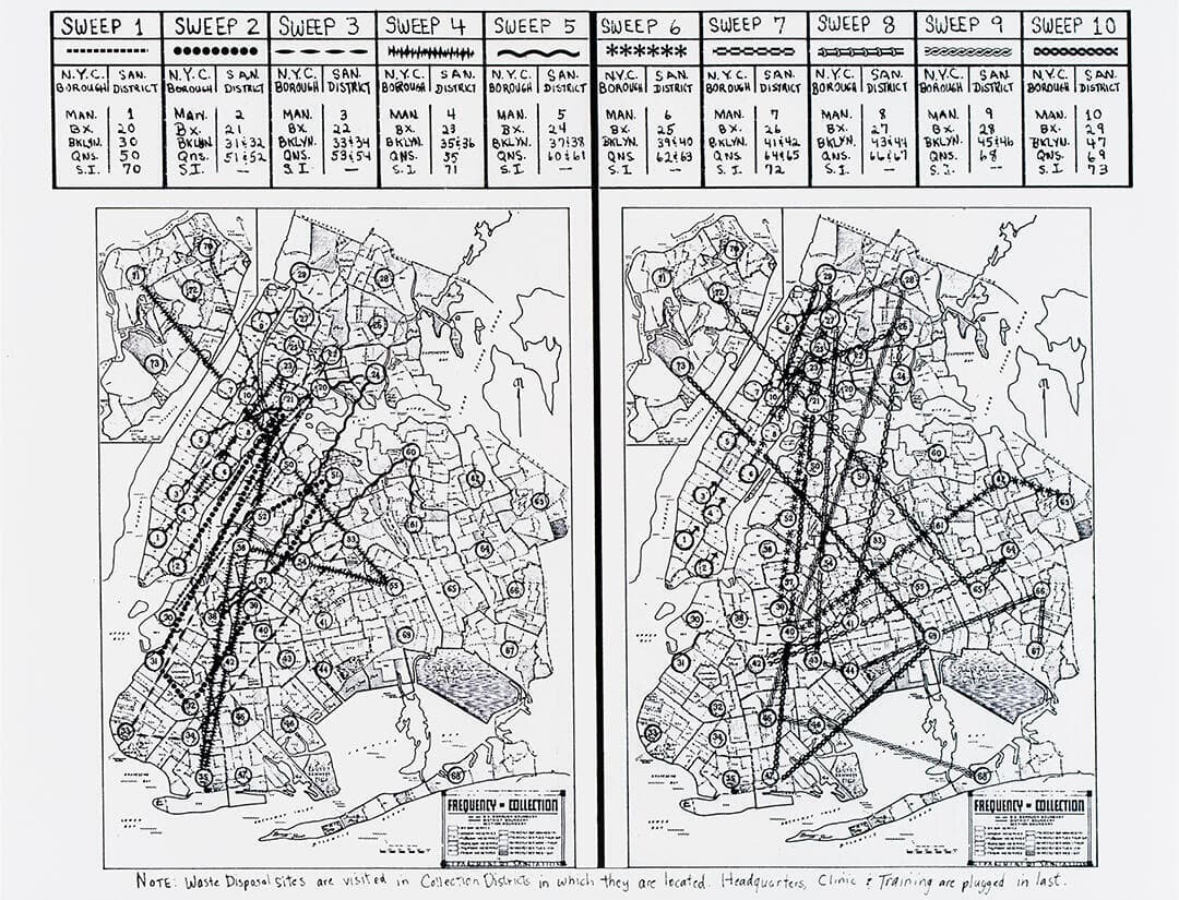 Artist's Letter of Invitation Sent to Every Sanitation Worker with Performance Itinerary for 10 Sweeps in All 59 Districts in New York City