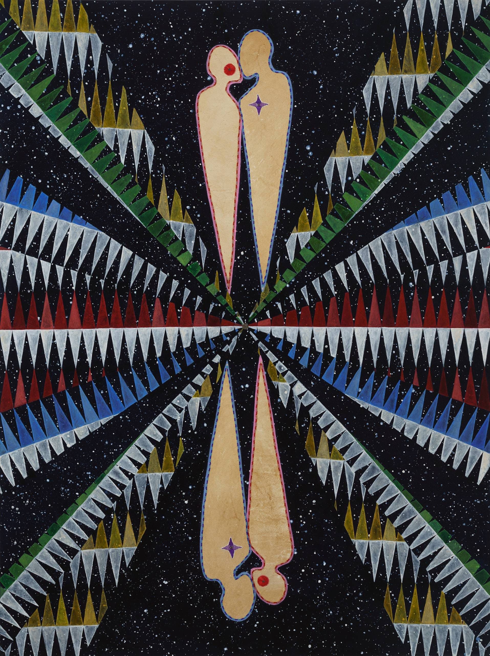 Mirrored Figures with Starry Geometric Patterns