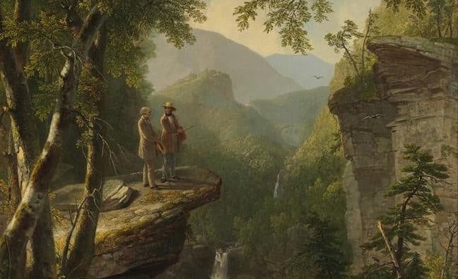 Asher B. Durand, Kindred Spirits (detail), 1849, oil on canvas, 44 x 36 in. Crystal Bridges Museum of American Art, Bentonville, Arkansas, 2010.106.