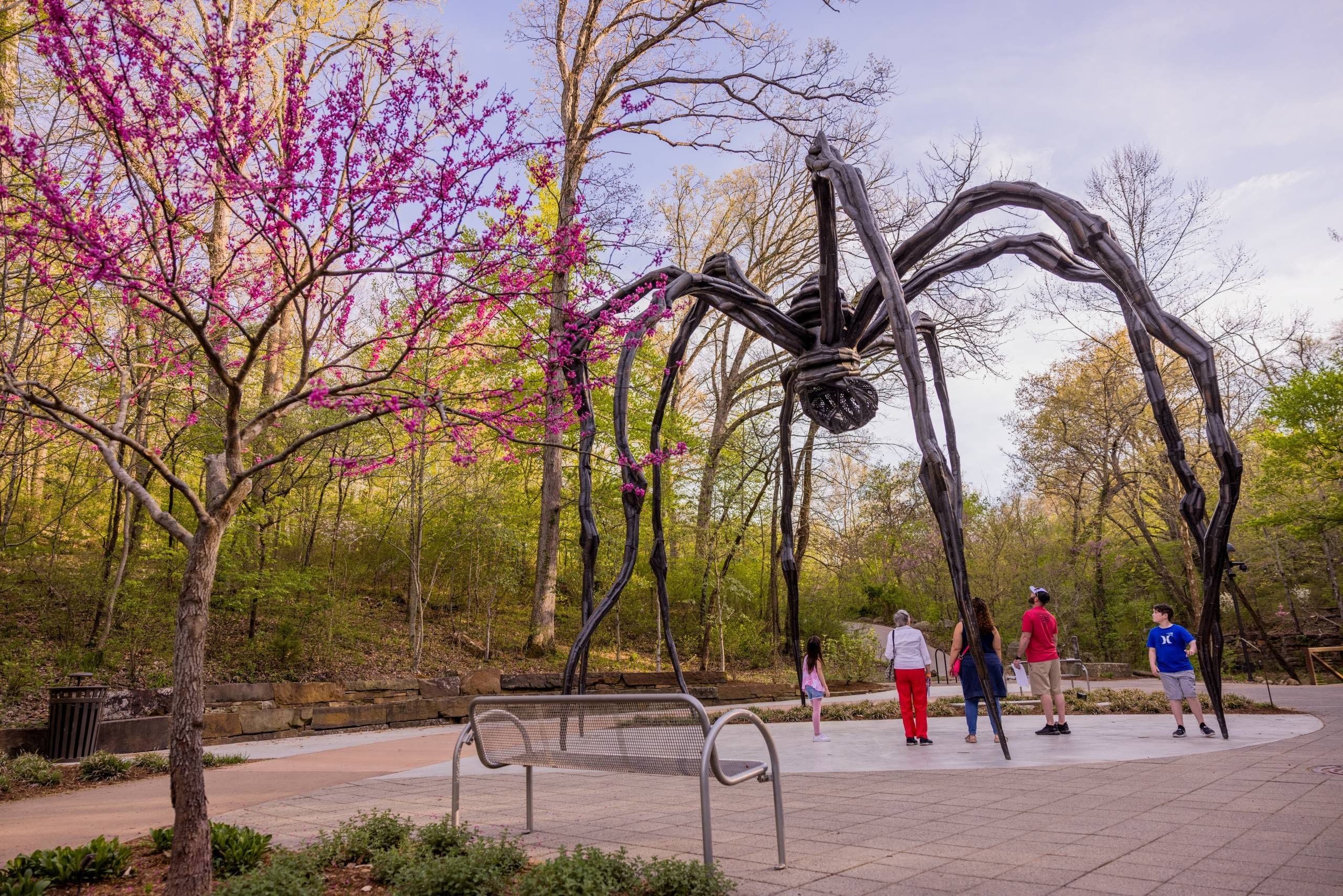 Spider Sculpture in Blossoming Park