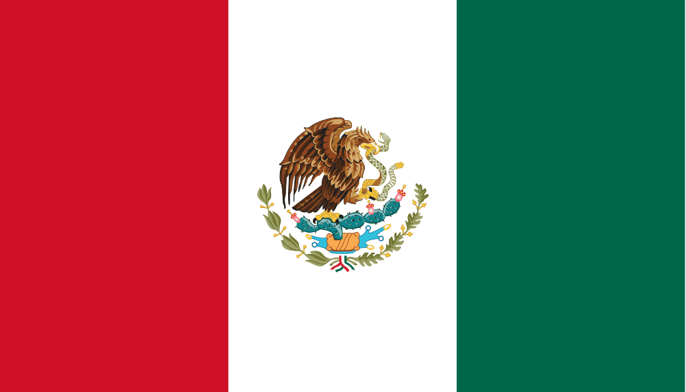 Flag of Mexico with national coat of arms
