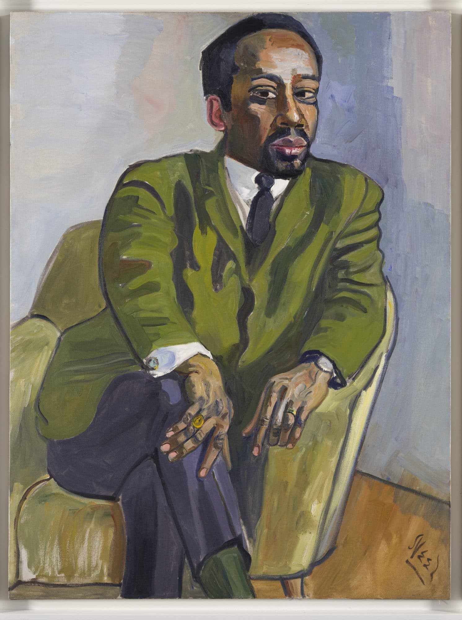 Man in Green Suit with Rings