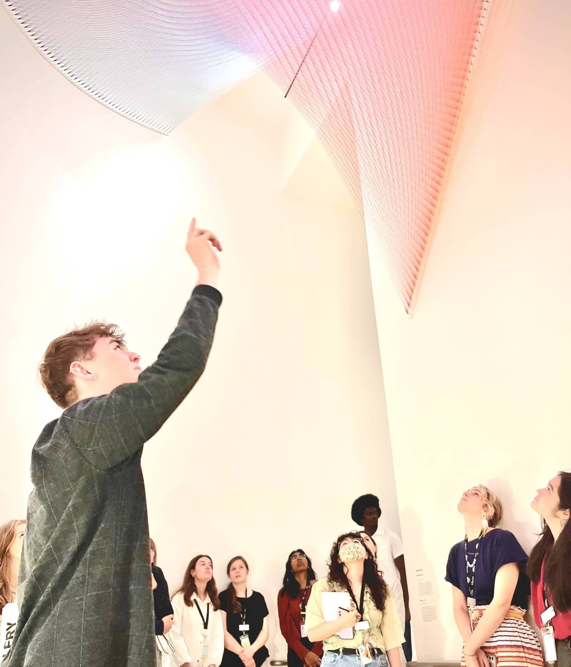Crystal Bridges museum interns touring